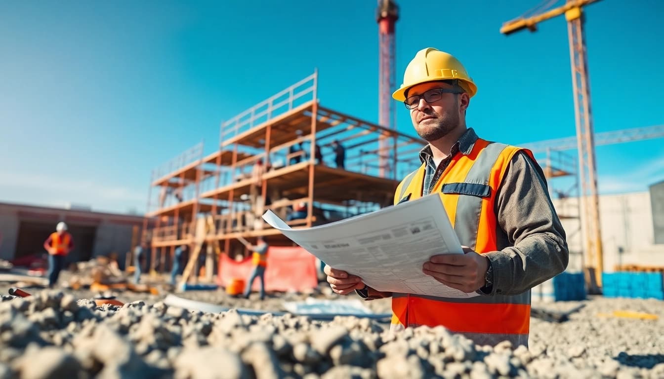 Overseeing a project as a New Jersey Commercial General Contractor in a professional construction site.