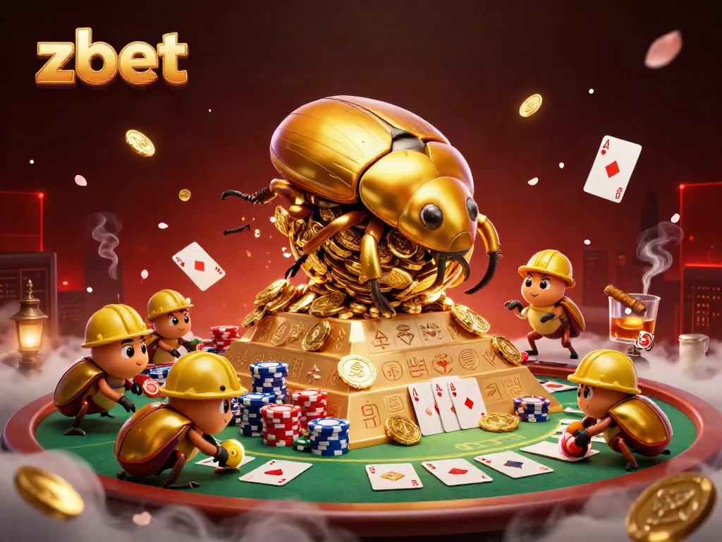 Spin the zbet jackpot with lively casino elements in a dynamic golden scene.