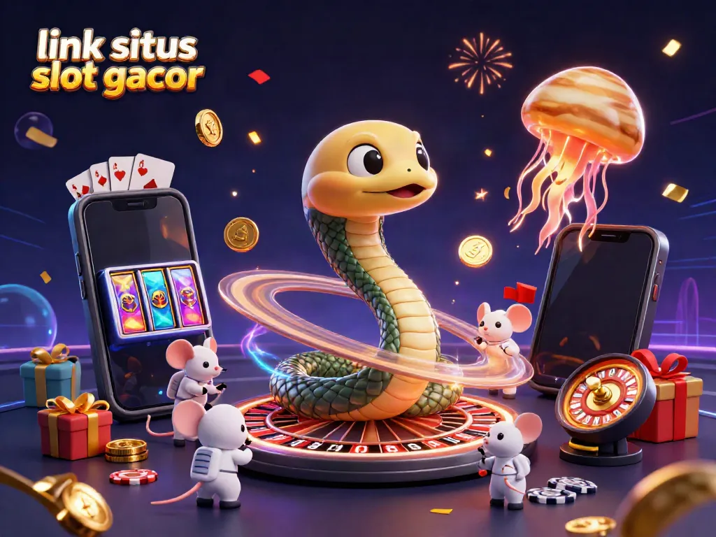 Slot gacor terbaik hari ini di link situs slot gacor, menampilkan karakter unik dalam suasana kasino kosmik.