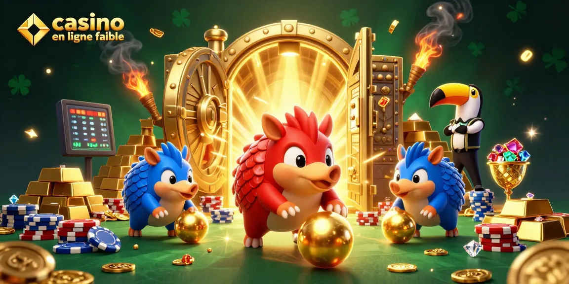 Jouer à un casino en ligne fiable avec des personnages de pangolins et des récompenses dorées.