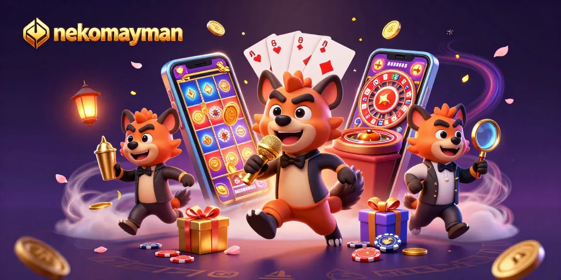 Join the action at nekomayman with lively hyenas in a vibrant casino scene.