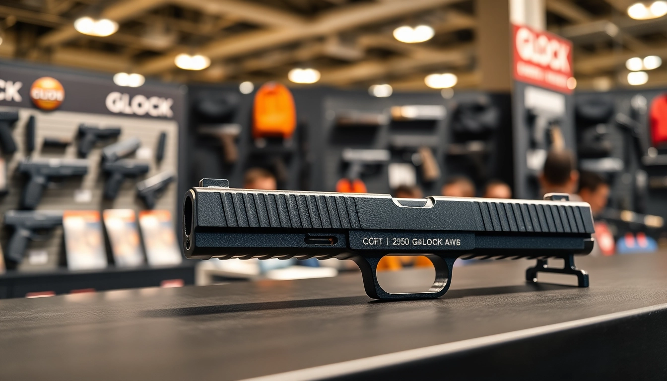 Showcase of a glock slide emphasizing its precision and sleek design.