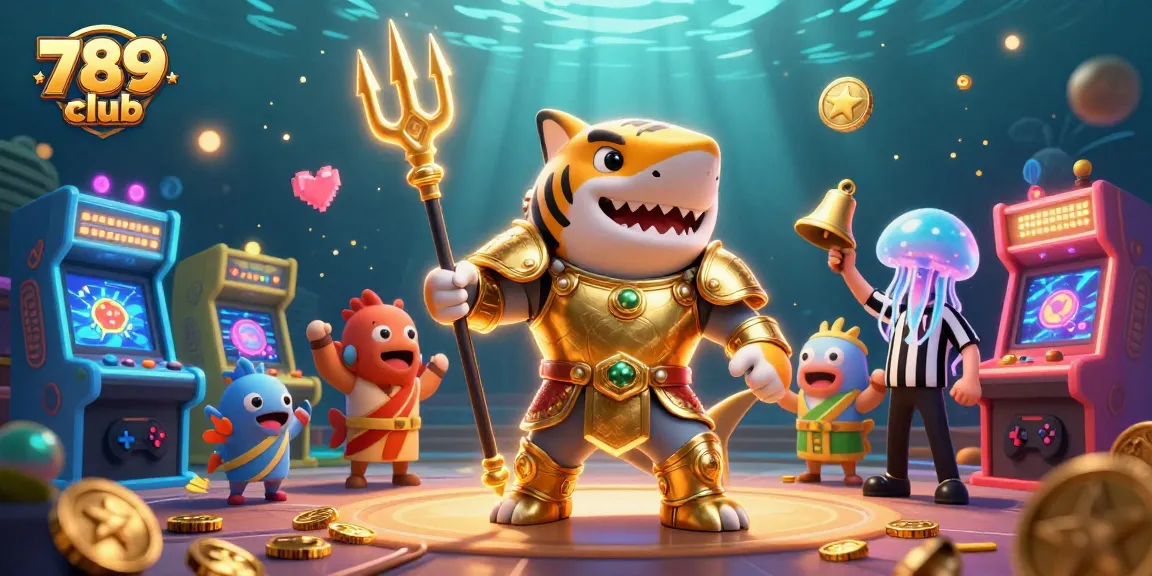 Engage in exhilarating gameplay at 789 club with thrilling characters in an underwater gaming arena.