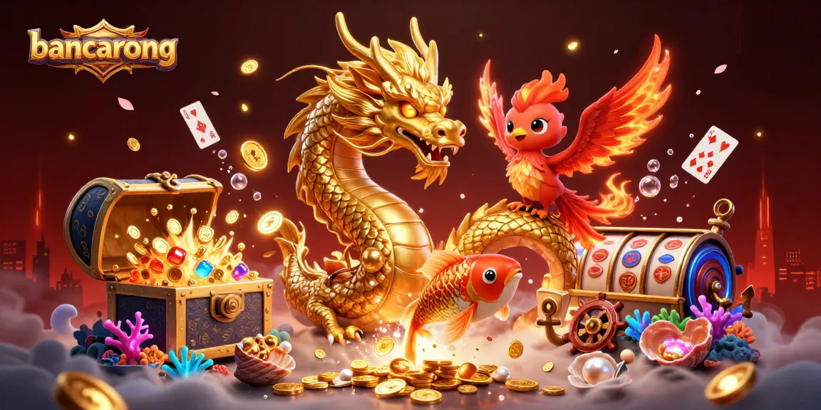 Experience exciting wins with bancarong in an ultra-detailed casino illustration featuring dragons and fortune.
