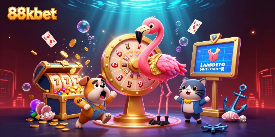 Experience thrilling gameplay action at 88kbet with vibrant characters, casino elements, and dazzling prizes.