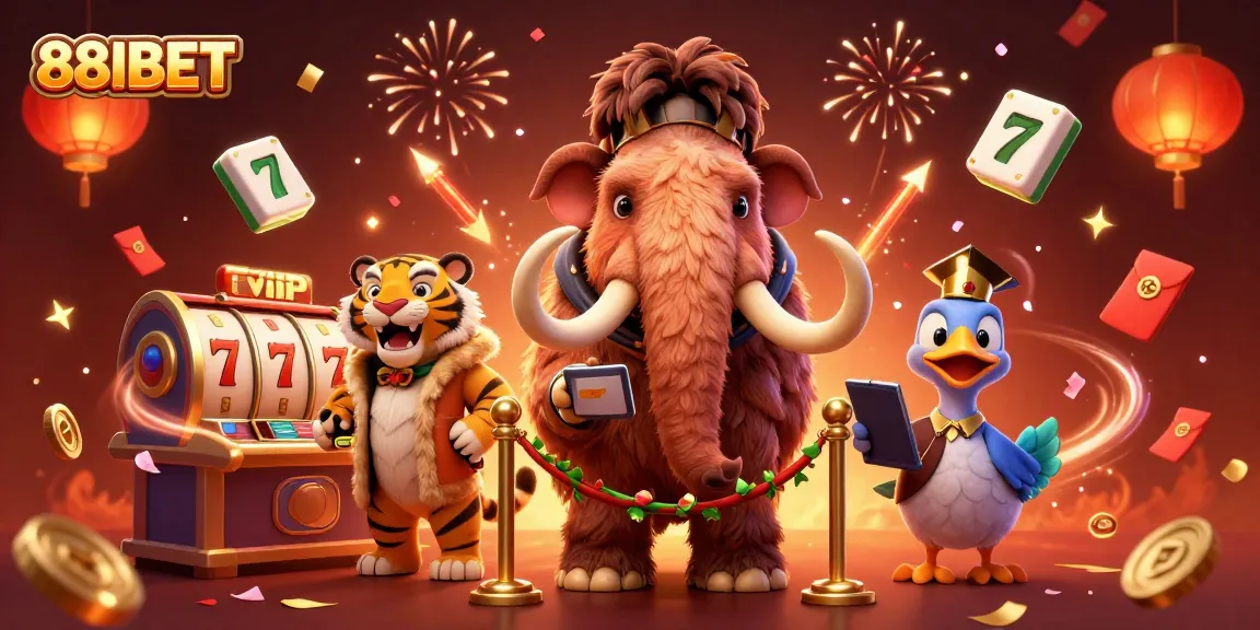 Engage with 88I BET at a vibrant casino scene featuring a mammoth bouncer welcoming guests amidst dynamic gaming elements.