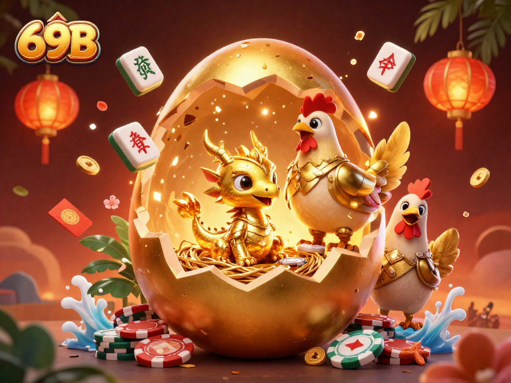 Jogue no 69B e descubra um dragão dourado em meio a fichas de poker!
