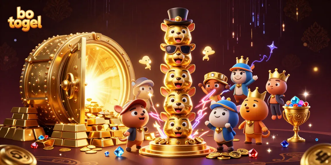 Experience the excitement of bo togel with a dazzling casino-themed illustration featuring a dynamic golden totem and treasure!