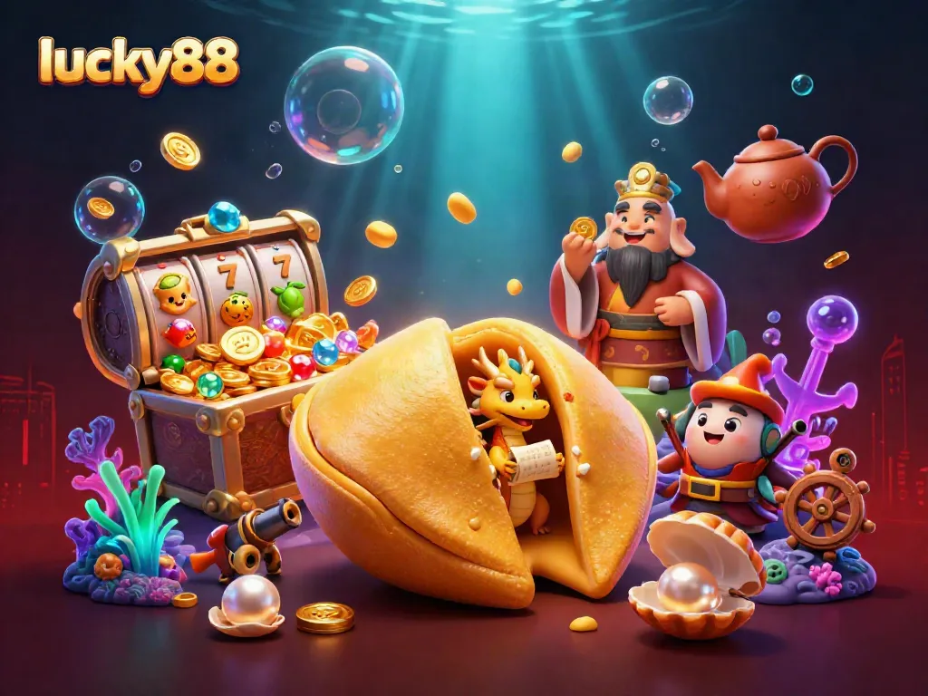 Experience excitement at lucky88 casino with vibrant 3D characters and slot winnings.