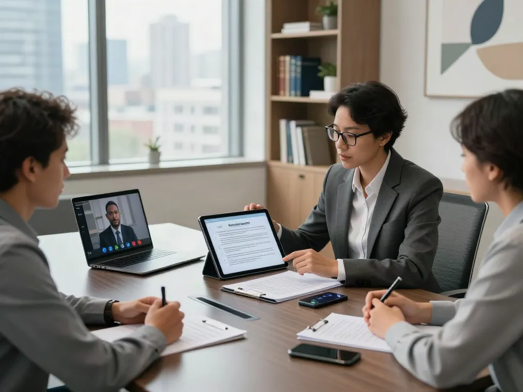 Legal consultation scene with Lead Roedl advisor guiding international clients.