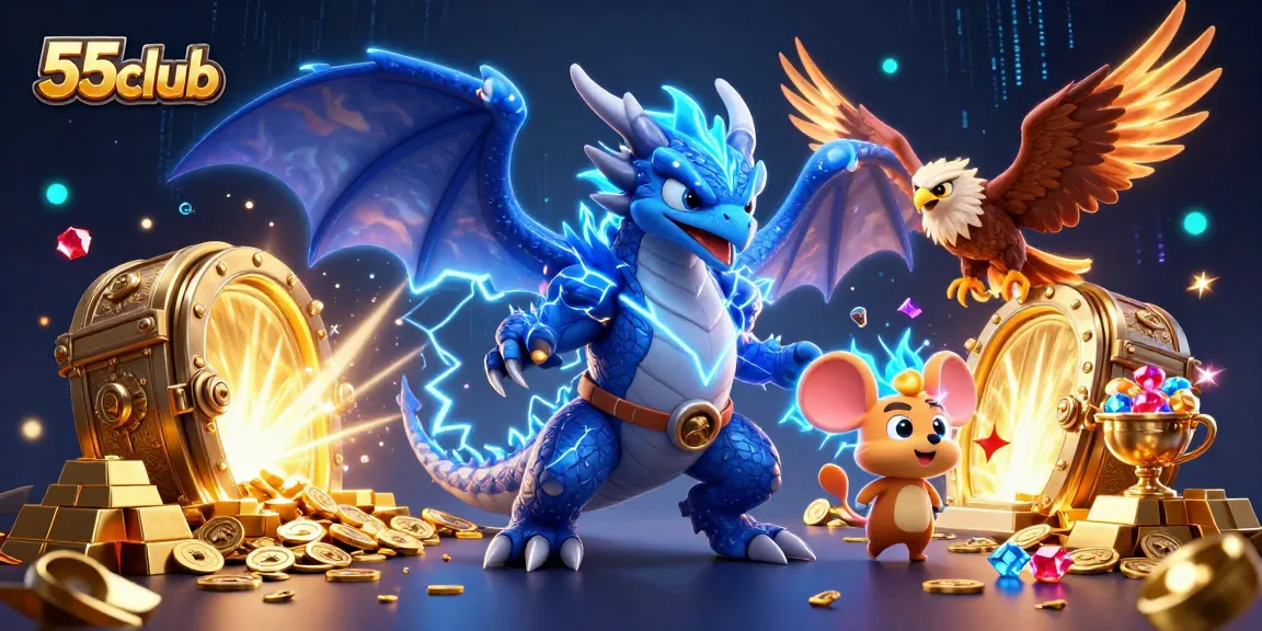 Experience thrilling wins at 55club with our dynamic casino parade of icons and treasures!
