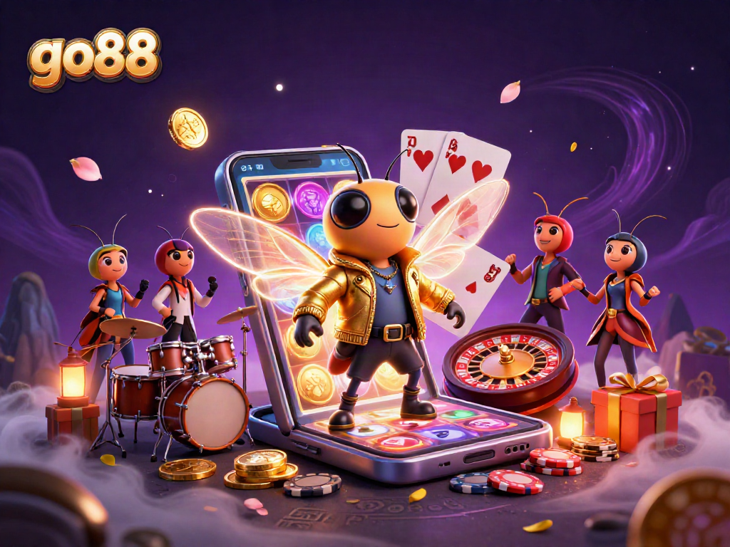 Go88 engages players with dynamic slot games, vibrant golden coins, and exciting gameplay experiences.
