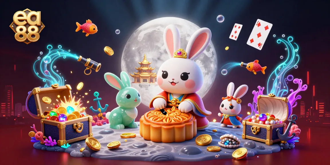 Experience the thrill of ea 88 with a vibrant 3D illustration featuring playful casino elements.