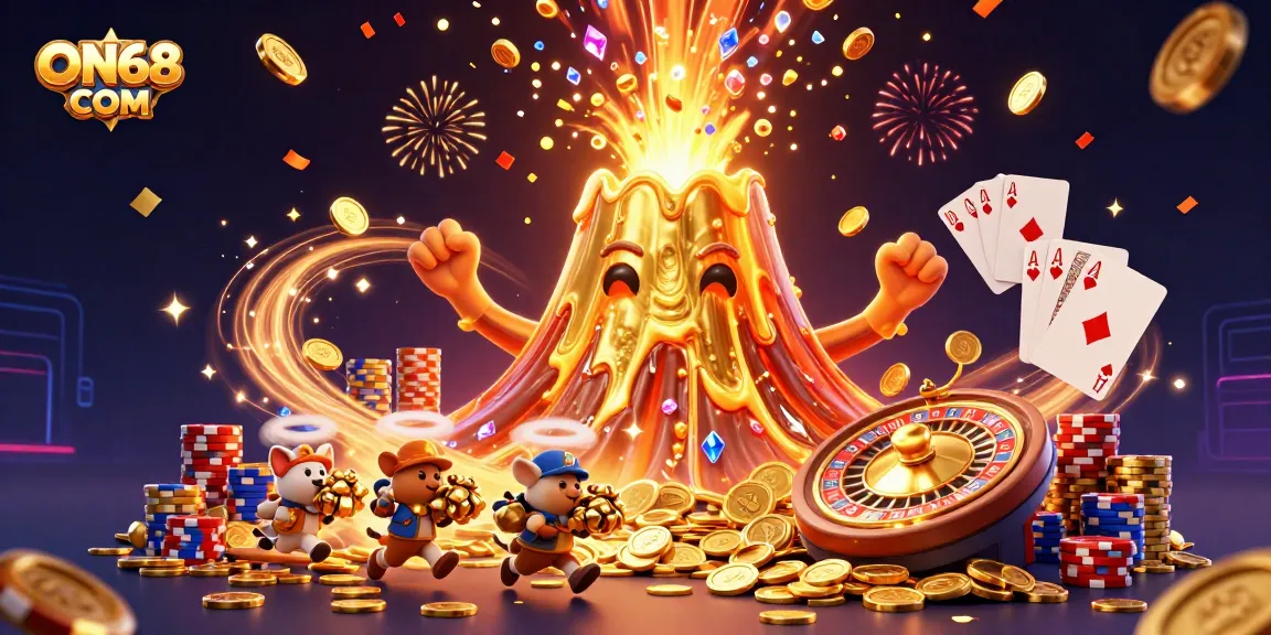 Experience thrilling wins at ON68 COM with dynamic casino action from fiery volcano treasures and vibrant gaming elements.
