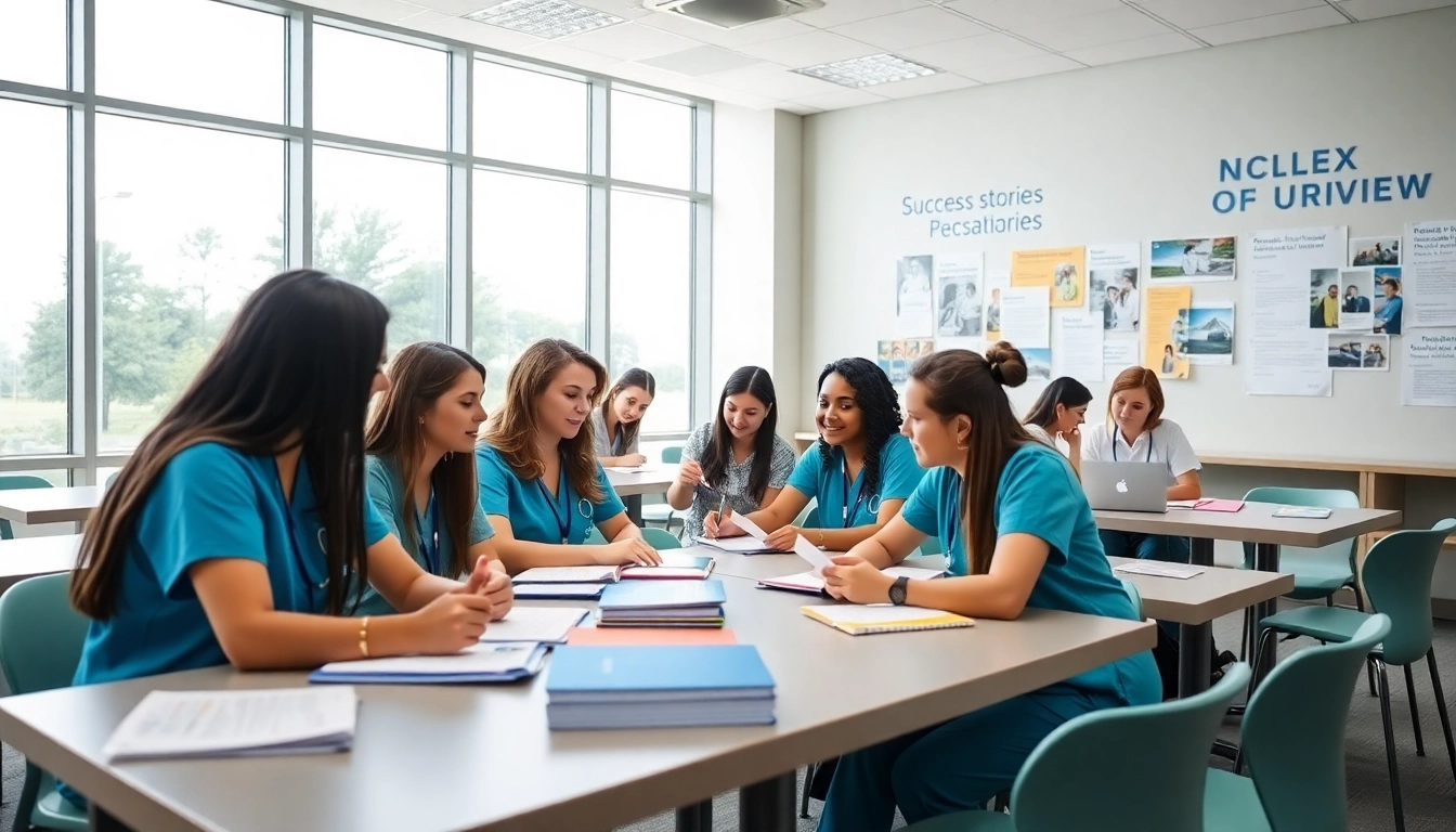 Students studying at the Houston Trusted Nclex review center, promoting collaboration and success.