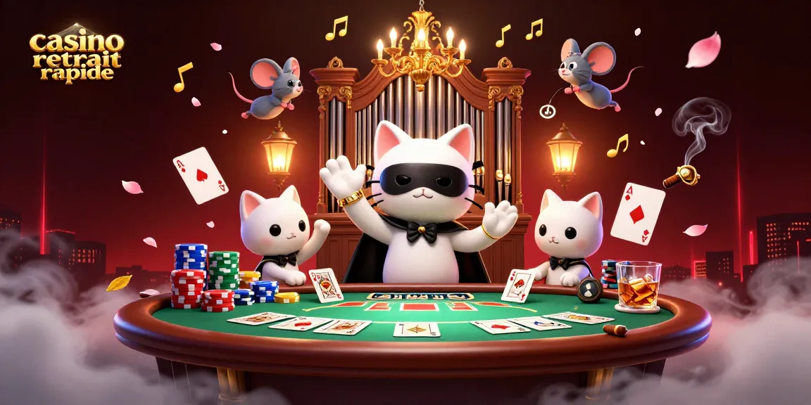 Réclamez vos gains rapidement avec un casino retrait rapide, mettant en avant des éléments de poker et un décor captivant.