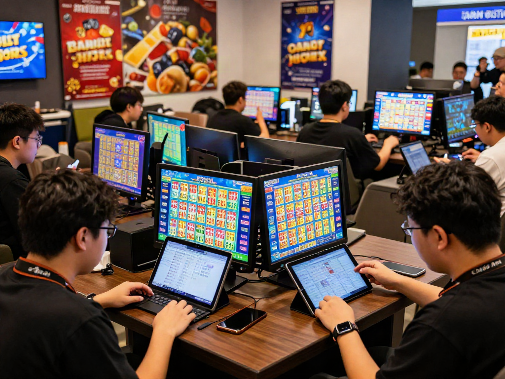 Toto togel players engaged in an exciting online lottery gaming experience showcasing vibrant graphics and energetic atmosphere.