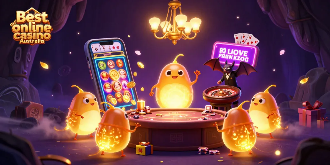 Play exciting slots at the Best online casino Australia, illuminated by glowing glowworms and a bat dealer.