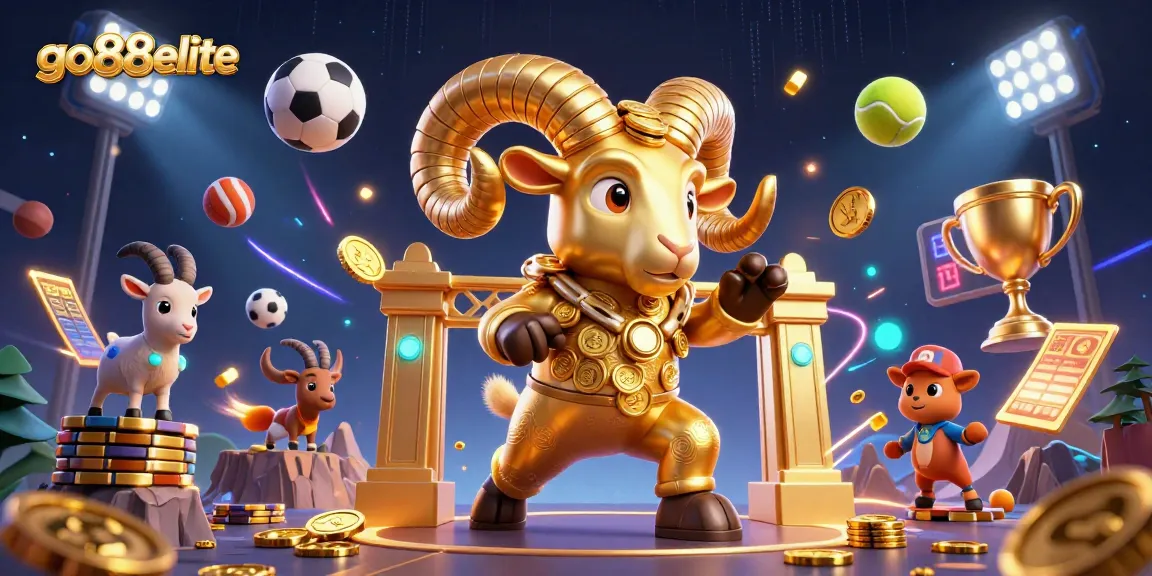 Experience the thrill of gambling with go88elite and vibrant casino elements in a dynamic 3D illustration.