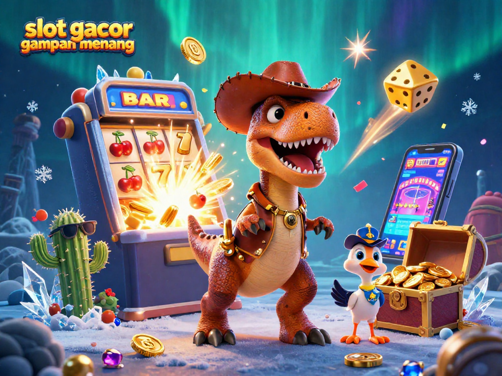 Experience thrilling wins with slot gacor gampang menang in a dynamic 3D casino scene.