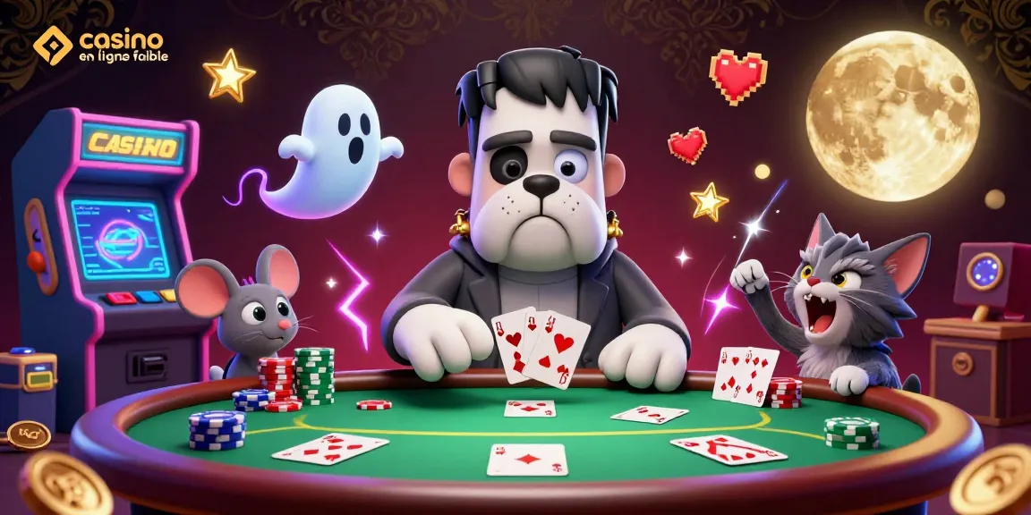 Jouer avec un bulldog Frankenstein et un chat-garou dans un casino en ligne fiable rempli d'actions.