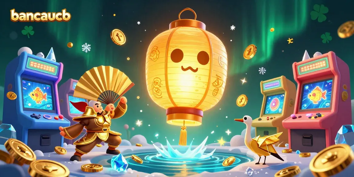 Unleash fortune with bancaucb in an excited ace fishing scene filled with vibrant characters and game elements.