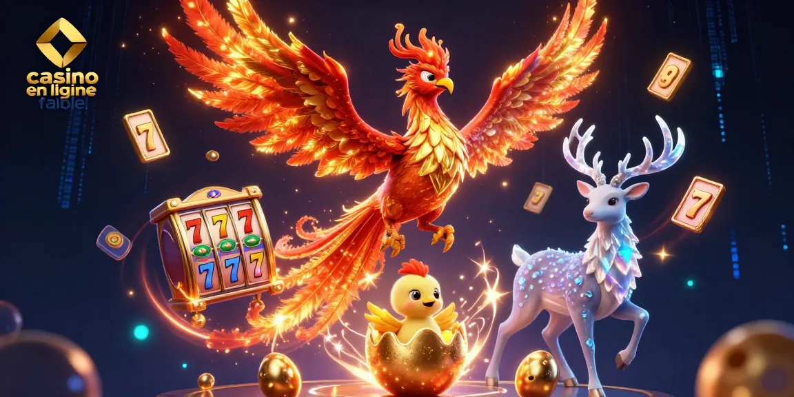 Jouez dans un casino en ligne fiable avec une illustration captivante de jeux et de jackpots.