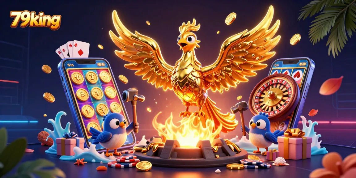 Experience thrilling slots action with 79king's massive golden phoenix and dynamic game elements.
