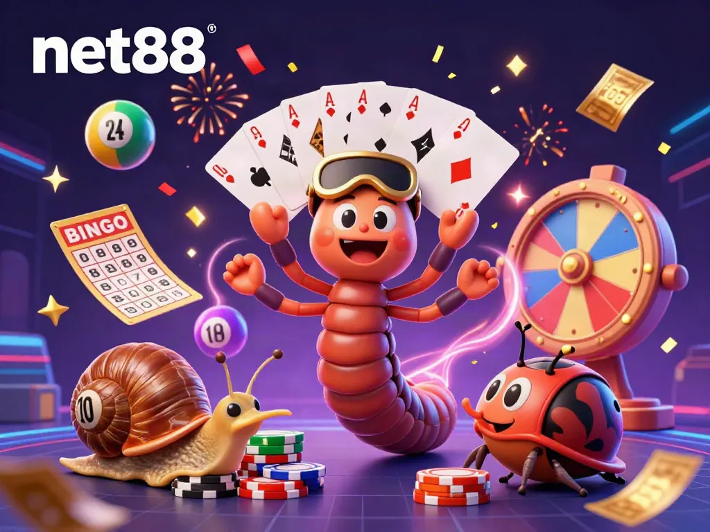 Join the excitement at net88 with colorful lottery balls and a vibrant dealer scene.