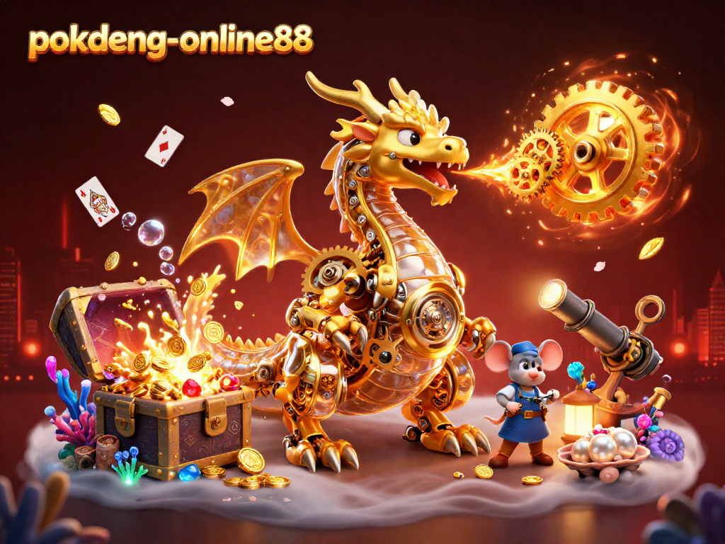 Engage with exciting gameplay at pokdeng-online88 featuring a dynamic dragon and treasure elements.