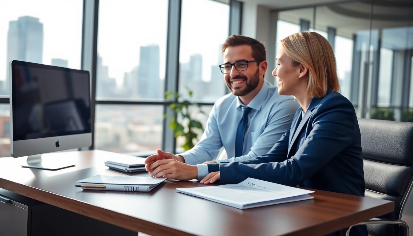 Engage with Title Insurance Services through professional consultation in a modern office.
