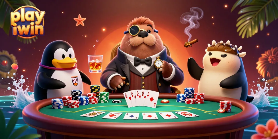 Play iwin by joining a jolly walrus and friends at an underwater poker table.
