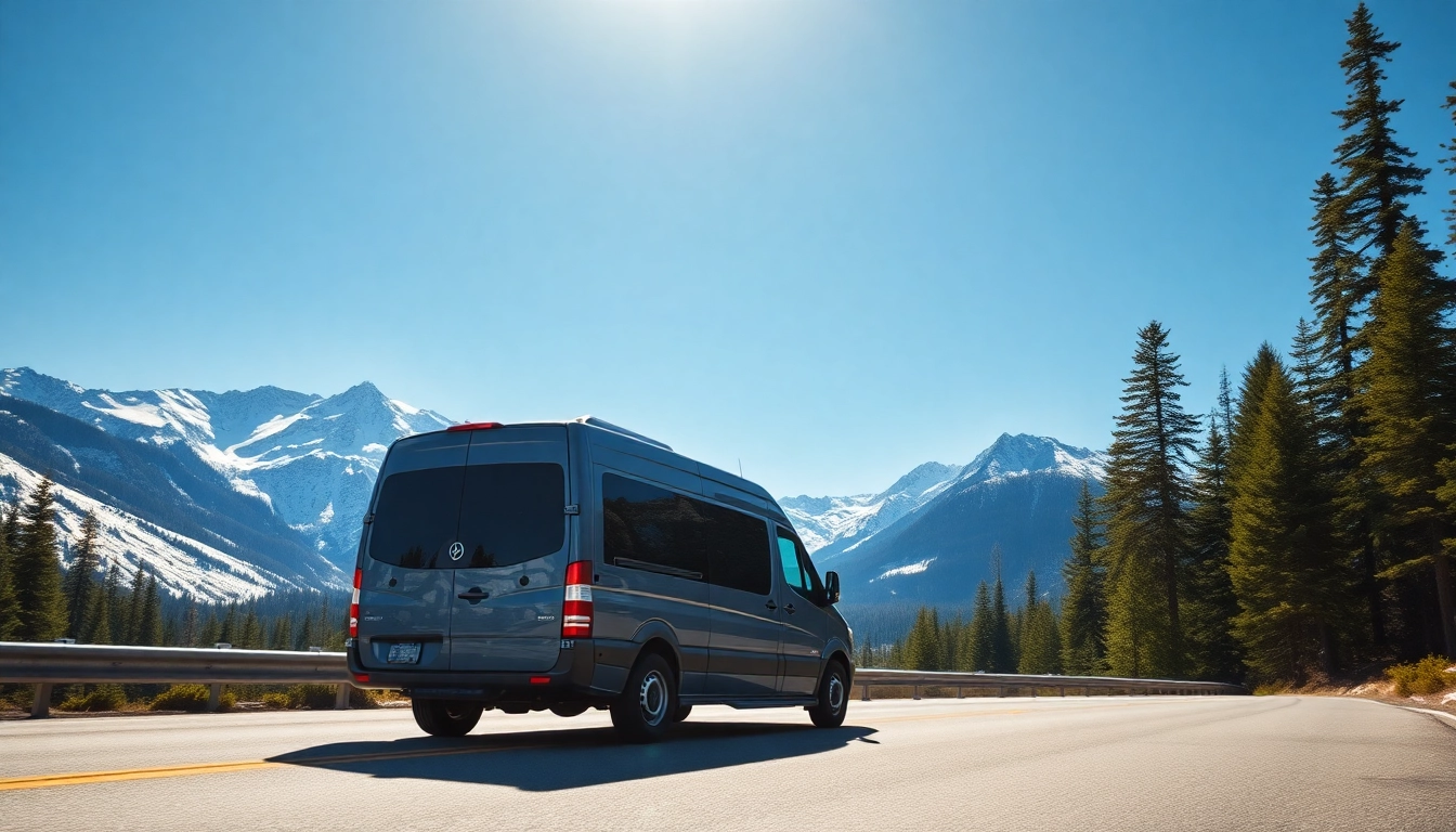 Showcase car service vancouver to whistler with a professional van against a mountain backdrop.